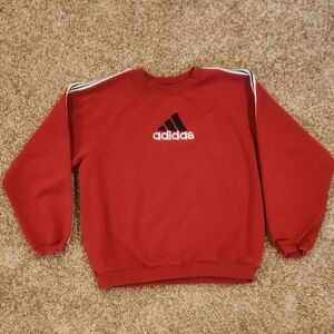 Adidas Boys Bold Red Crewneck Sweater, Size M